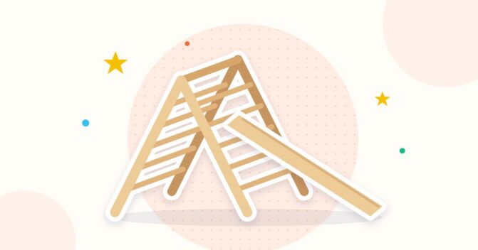 Illustration Kletterdreieck mit Rutsche