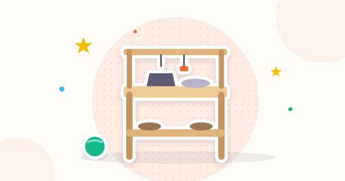 Illustration Matschküche für den Garten
